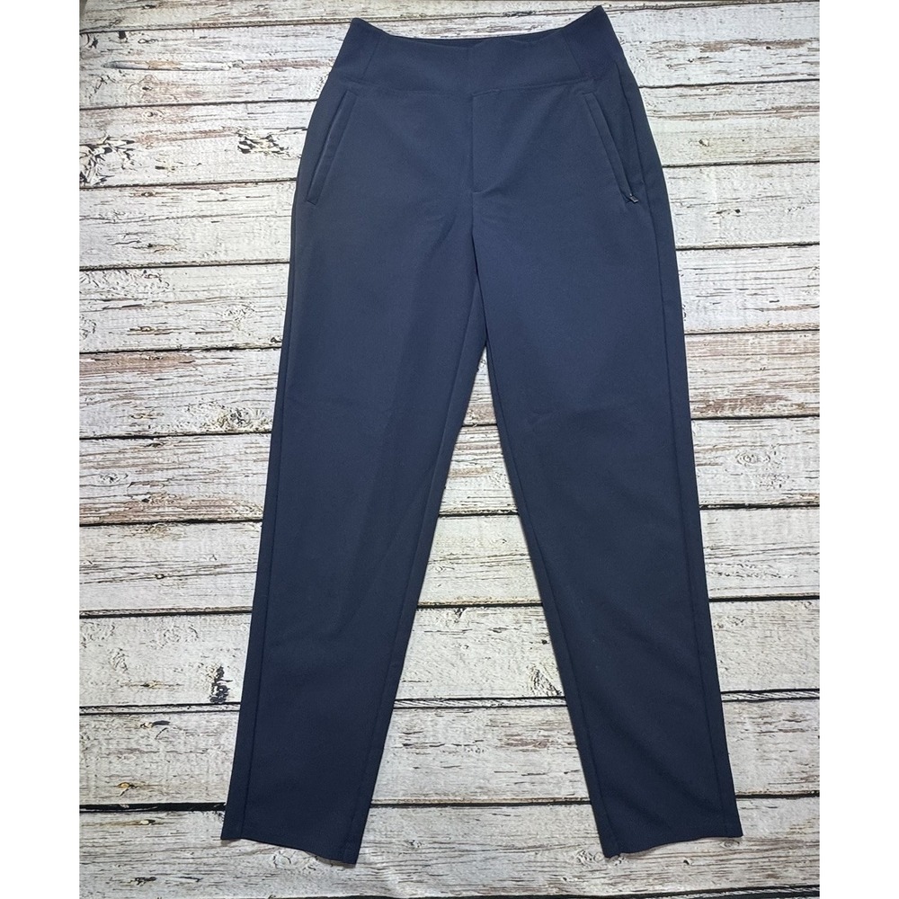 Athleta Endless High Rise Pant Stretch Tapered 4 Tall Navy Blue Active Workwear
